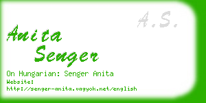 anita senger business card